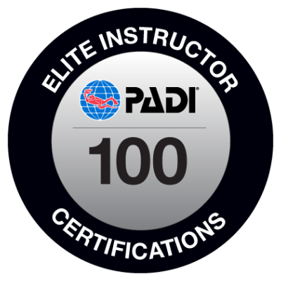 PADI Elite Instructor Award 100 Certifications